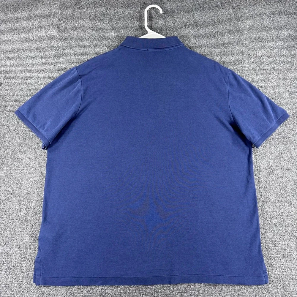 Polo Ralph Lauren Polo Shirt Mens LG Large Navy Blue Classic Fit Cotton Jersey